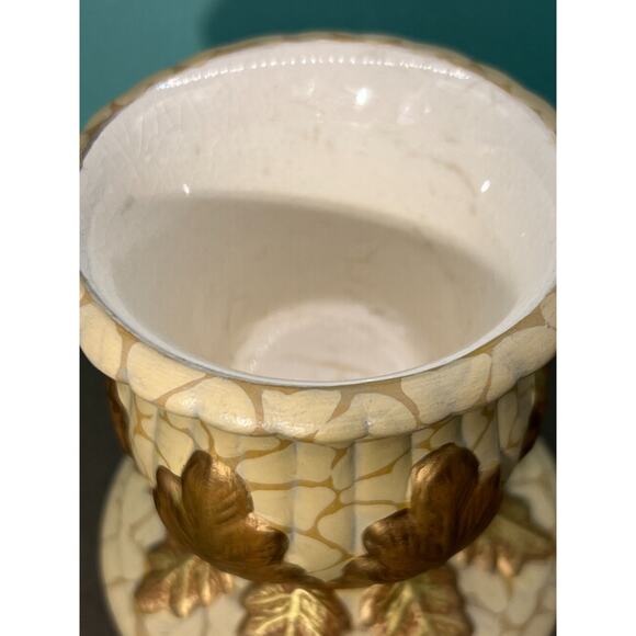 Partylite Gold Leaf Cermaic Candle Holder - P7148 - Retired -Candle not Included - Picture 4 of 7